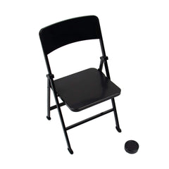 AUEAR 12in mini foldable chair in black, side view for dollhouse scenes