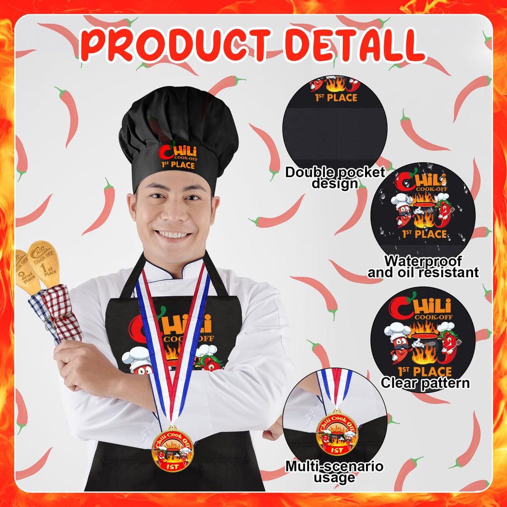 Augacage chili medal set, premium trophies to recognize cooking skill.