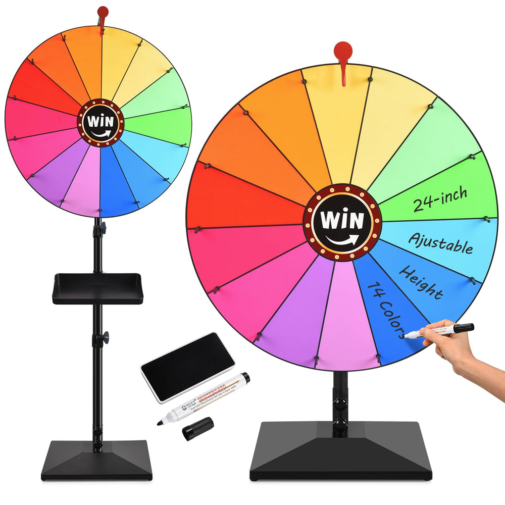 AugFir prize wheel desktop setup showing compact placement for table use with 14 segments.