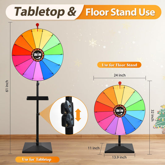 AugFir prize wheel height adjustment highlights 32 to 61 inches for versatile venues.