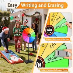 AugFir prize wheel red pointer provides precise stopping cues.