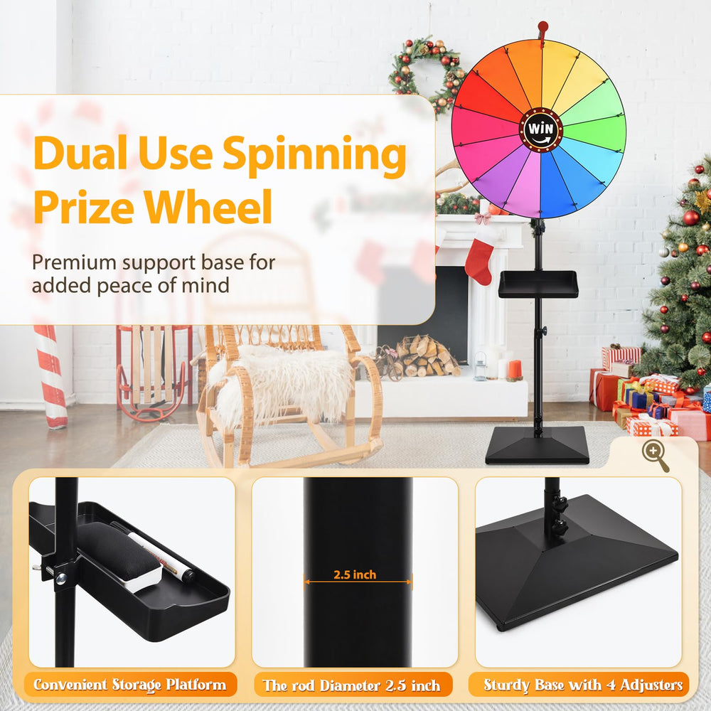 AugFir prize wheel rewritable surface allows quick event updates.