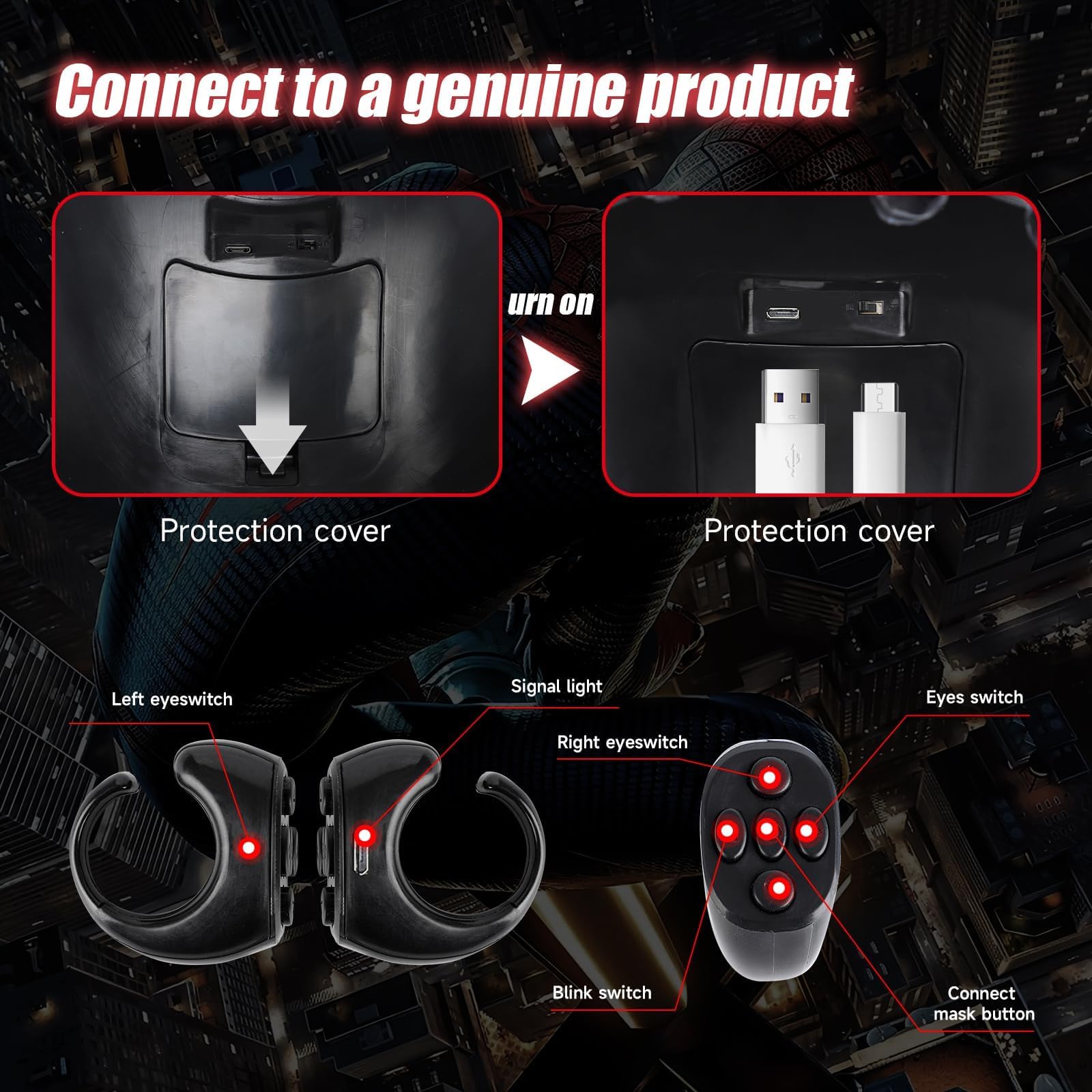 AUGMAXI Cosplay-ready mask supports dynamic photos and events.