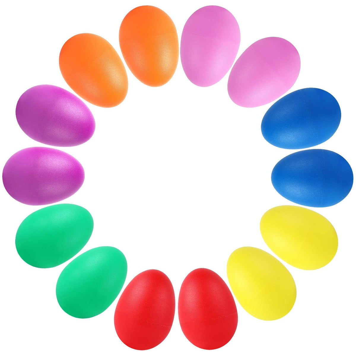 Augshy egg shakers multicolor set for classroom rhythm and color learning.