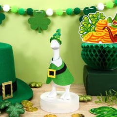 AUGSUN green felt goose outfit brightens indoor spaces with a festive touch.