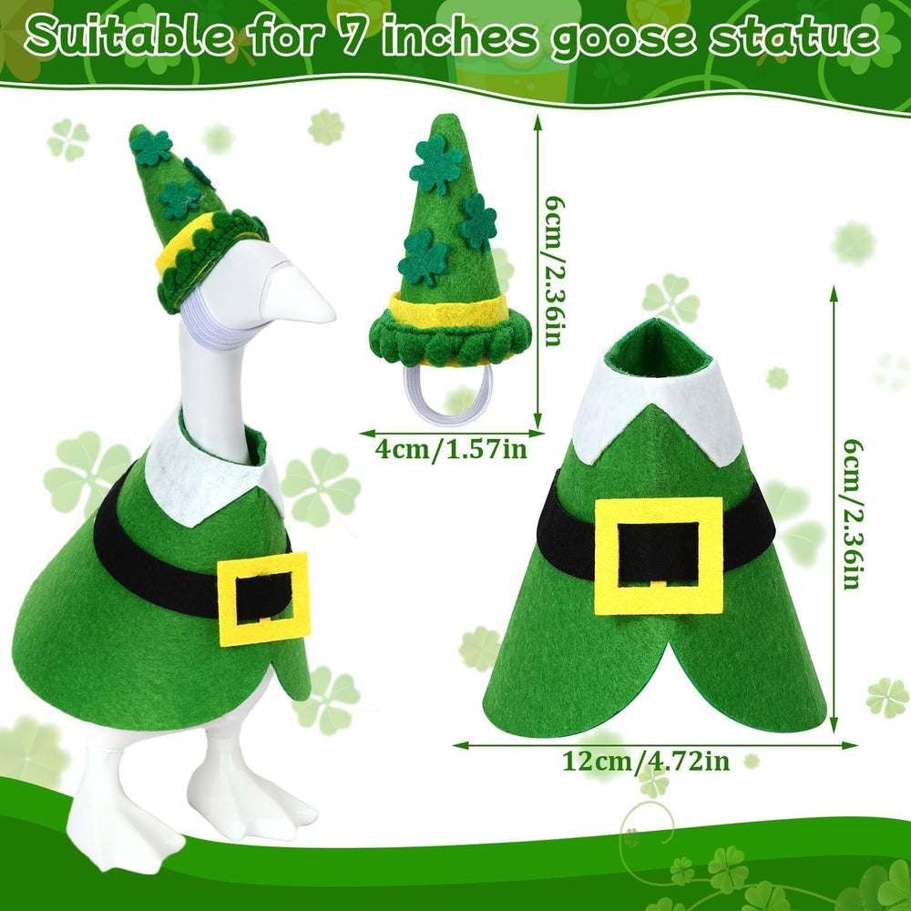 AUGSUN seven-inch goose costume in soft green felt enhances desk or porch displays.
