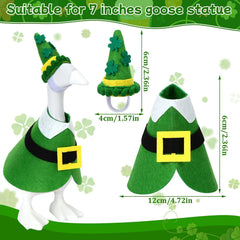 AUGSUN seven-inch goose costume in soft green felt enhances desk or porch displays.