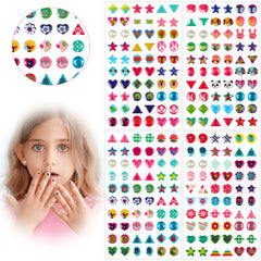 Augsun sticker earrings 3D gems pack for playful fashion without piercing.