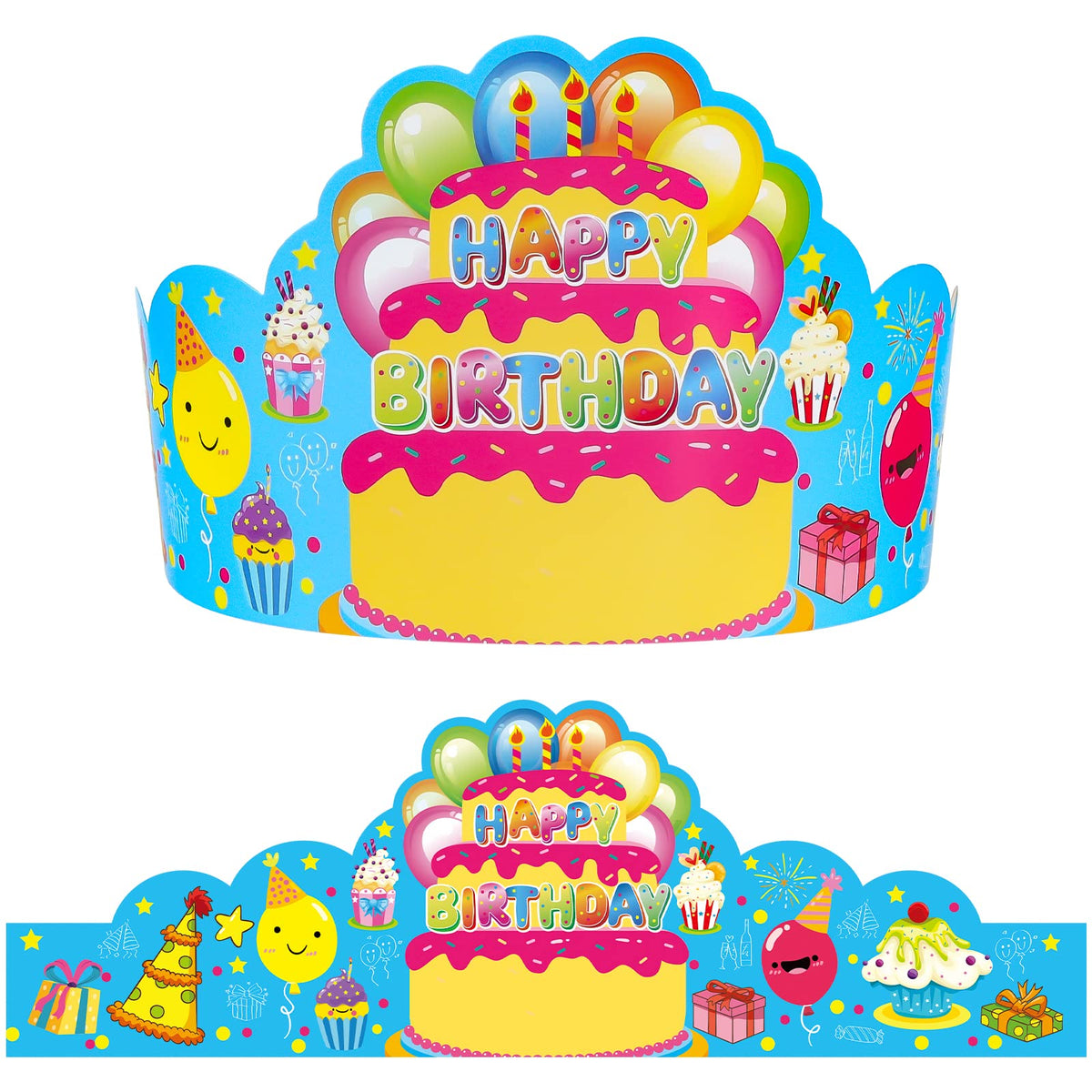 AUGTHEEP 36-kids-birthday-crowns-pack for colorful classroom celebrations