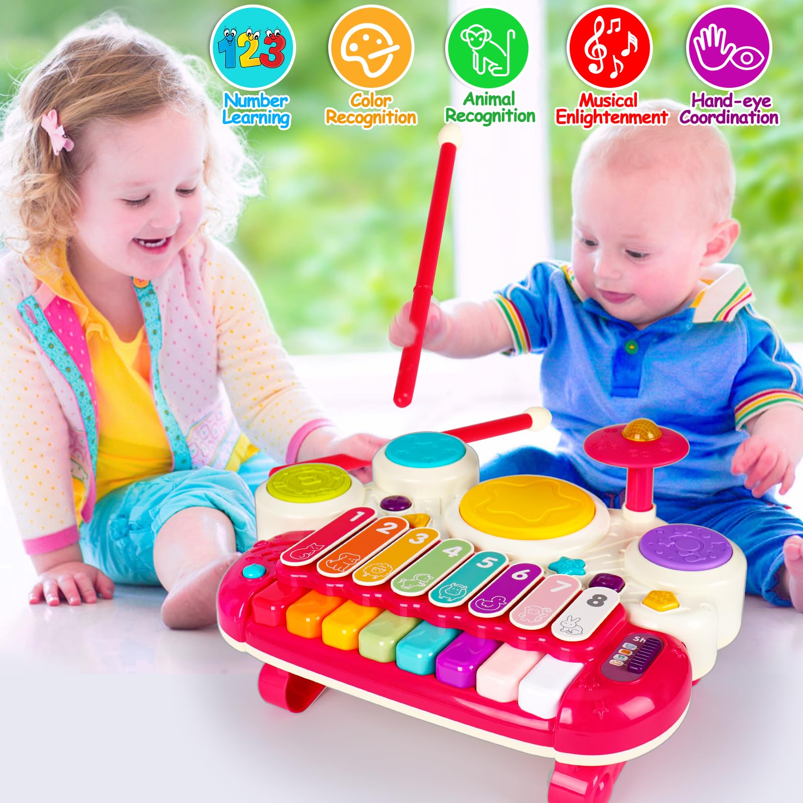 AugToy 3-in-1 musical toy whack-a-mole adds interactive problem-solving.