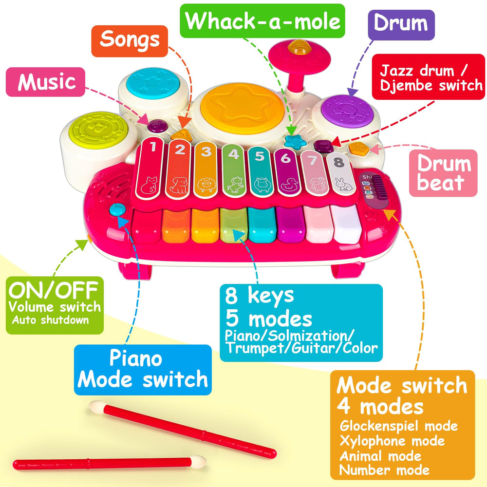 AugToy 3-in-1 musical toy xylophone encourages color recognition and precision.