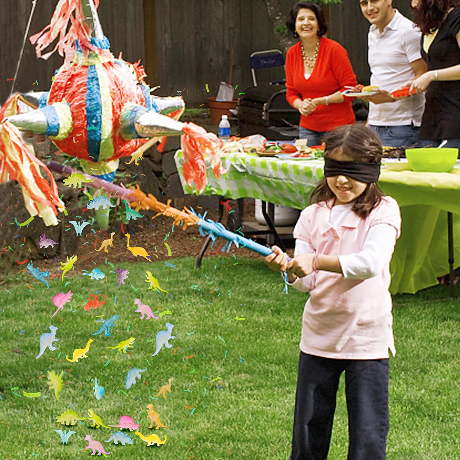 AugToy dino-birthday-cake-decor adds luminous accents to cakes and celebrations.