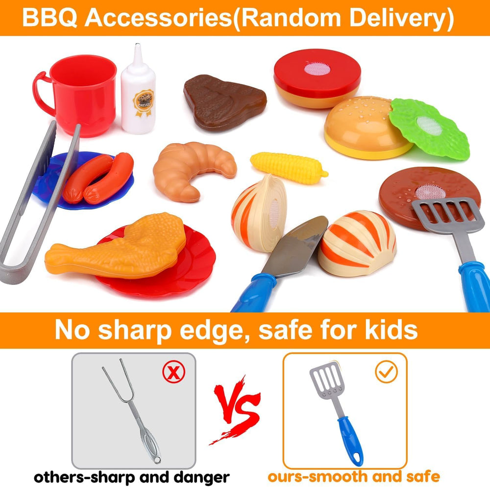 AugToy grill battery compartment powers lights and sounds for dynamic play
