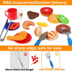 AugToy grill battery compartment powers lights and sounds for dynamic play