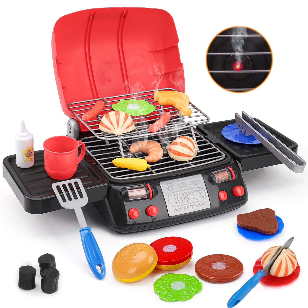 AugToy Kids Grill front view demonstrates safe, imaginative barbecue play for toddlers