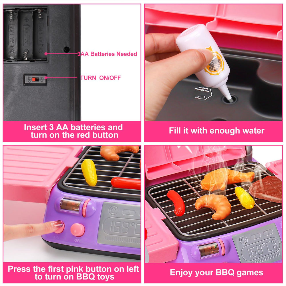AugToy pink kitchen accessories set enhances cooperative play and role play