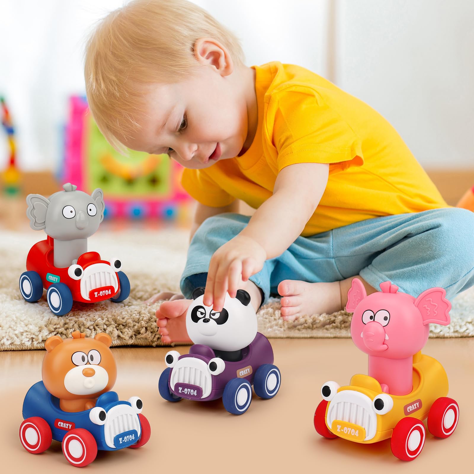 AugToy press-go car travel-friendly design for easy surface play on trips.