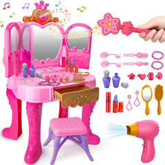 AugToy toddler vanity table with mirror for pretend play and skills development.