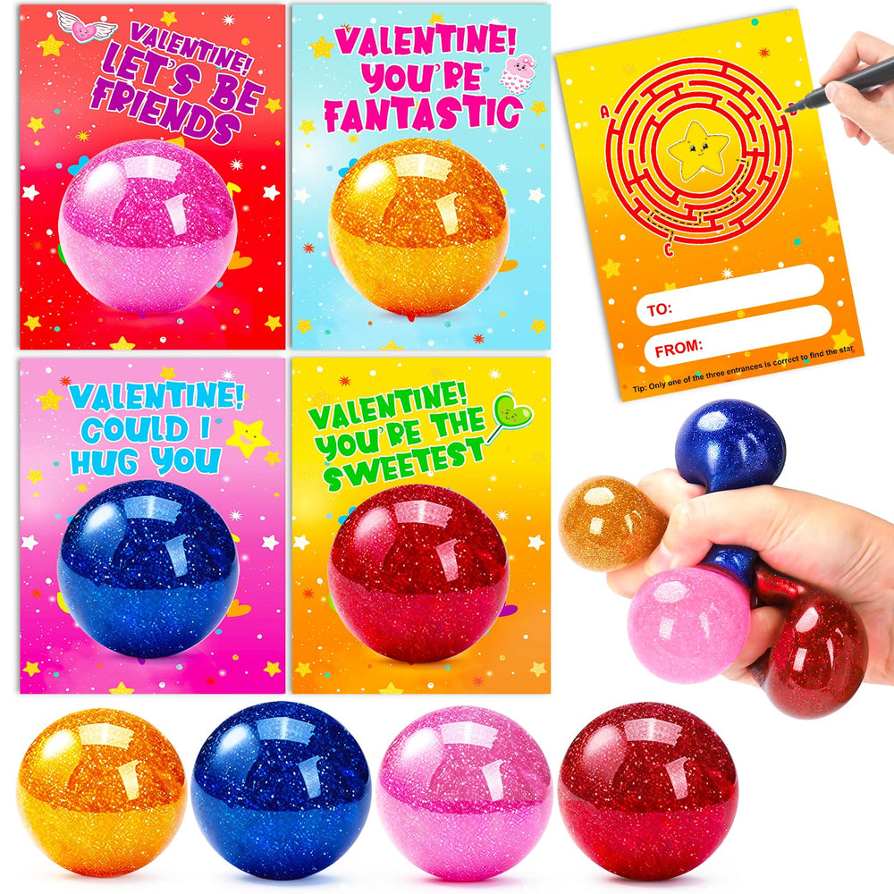 AugToy valentines stress ball close-up for classroom gift exchanges