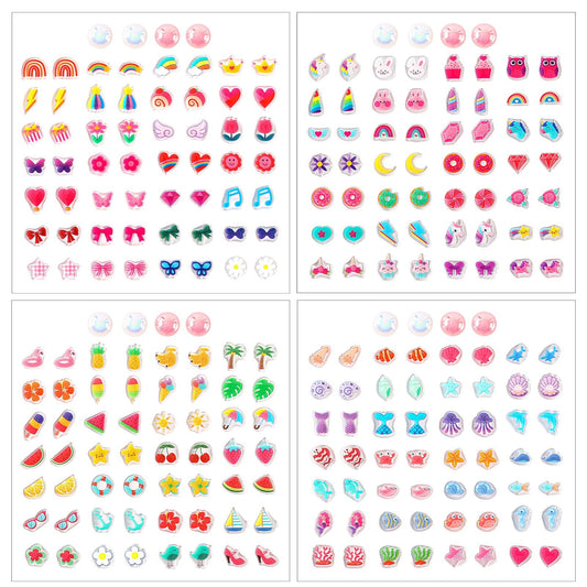 AUGSUN sticker earrings set with four sheets for versatile daily wear