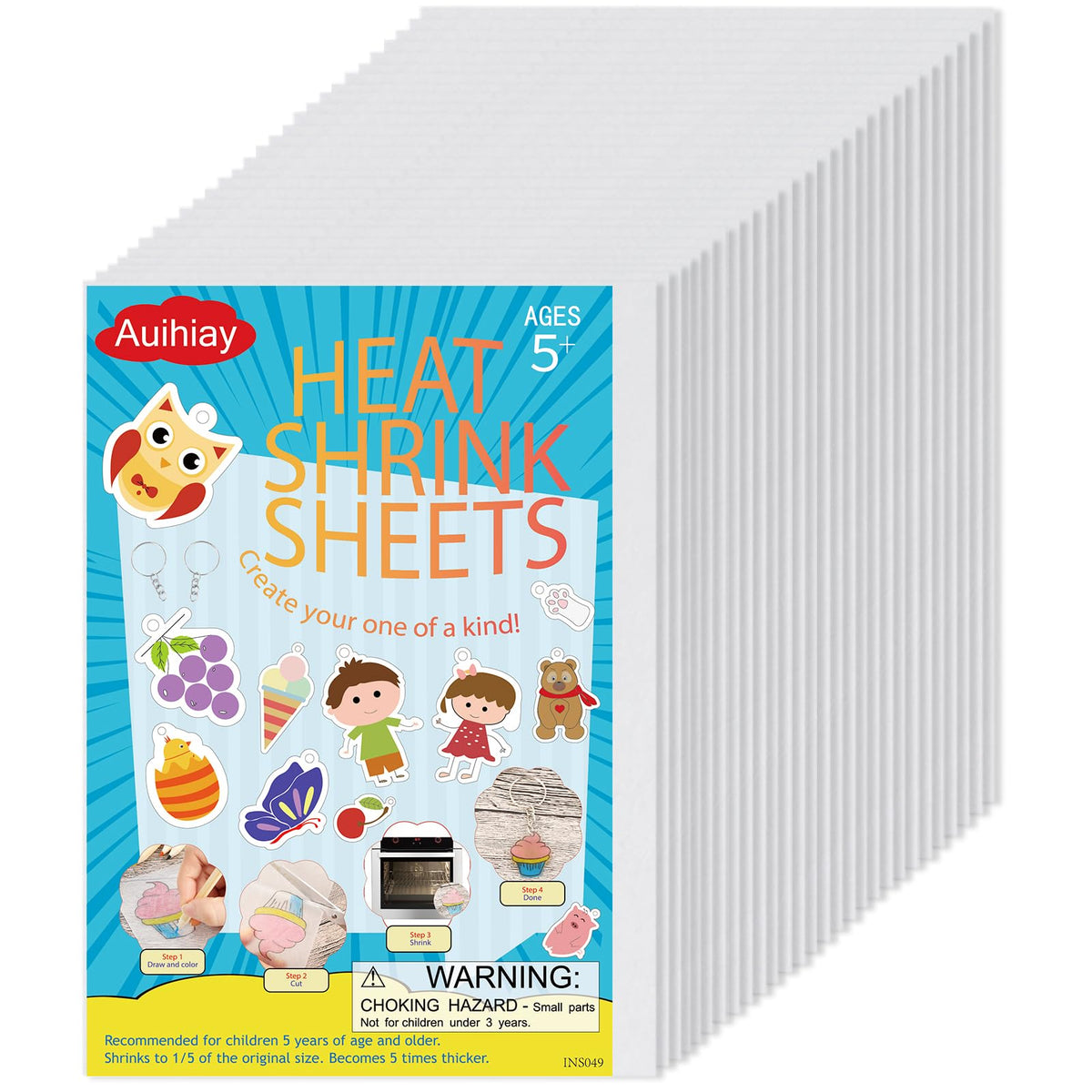 Auihiay 25pcs shrink plastic sheets for vibrant crafts