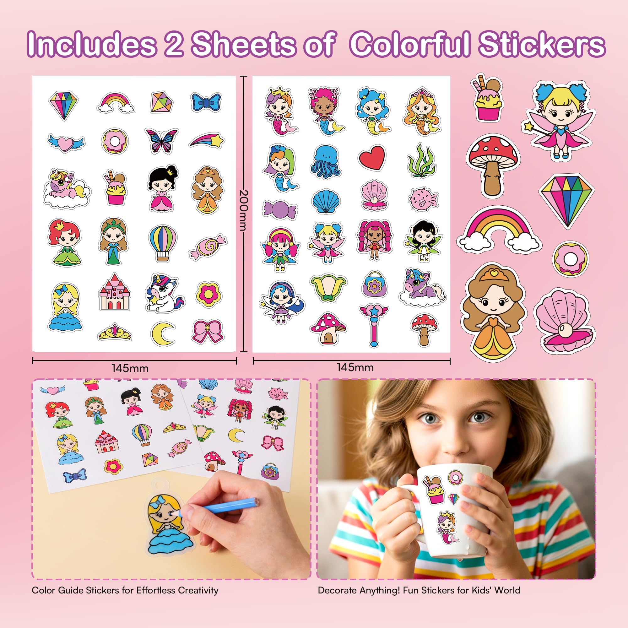 Auihiay color guide stickers — handy references for coloring choices