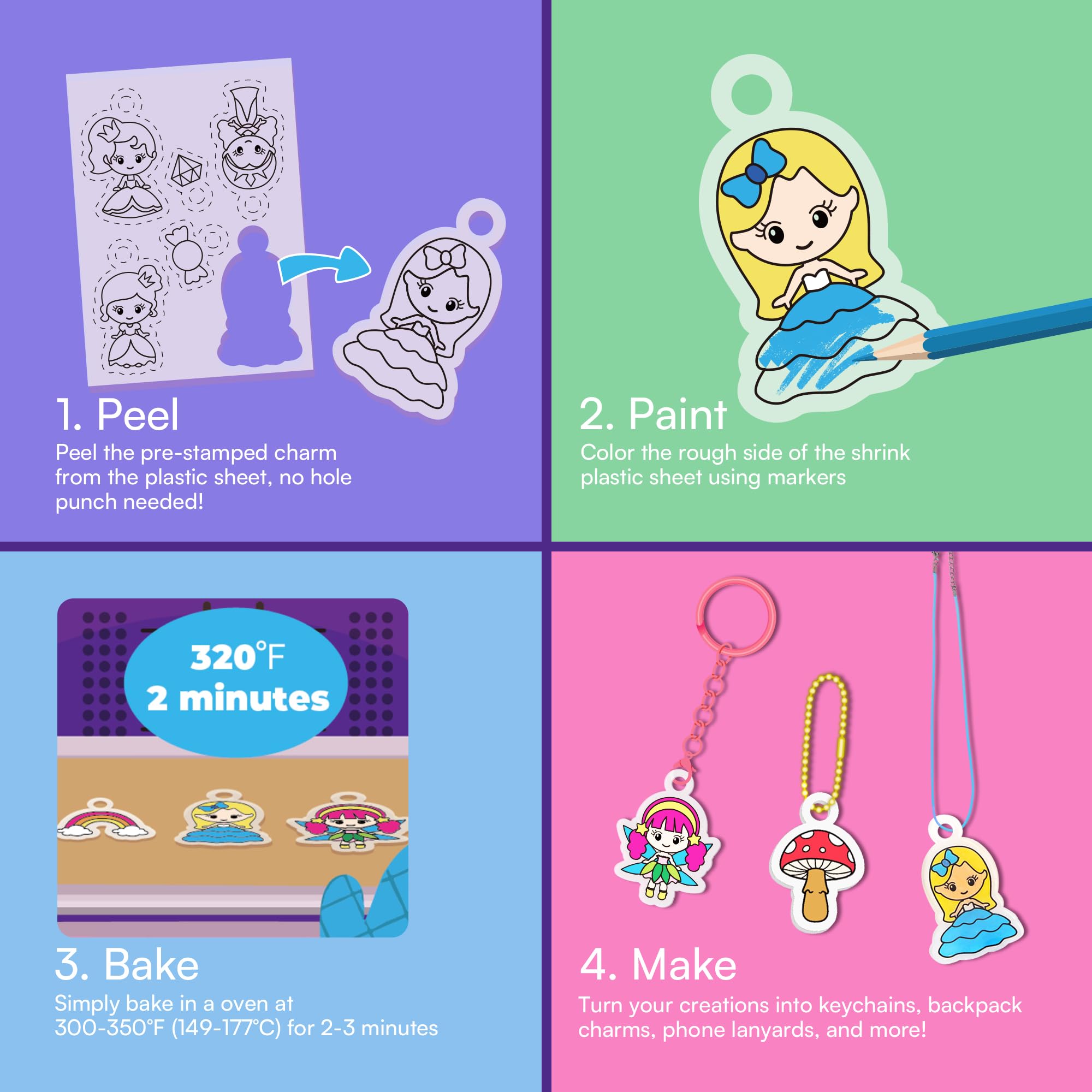Auihiay mini keychains — turn charms into handy backpack or key decorations