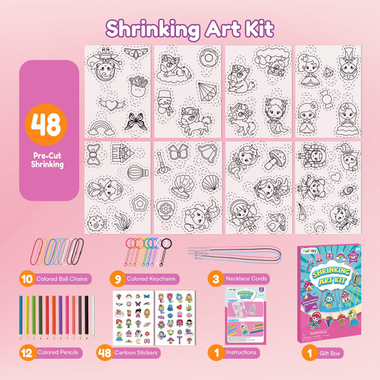Auihiay Shrinking Art Kit pre-cut sheets — mess-free start for kids' crafts