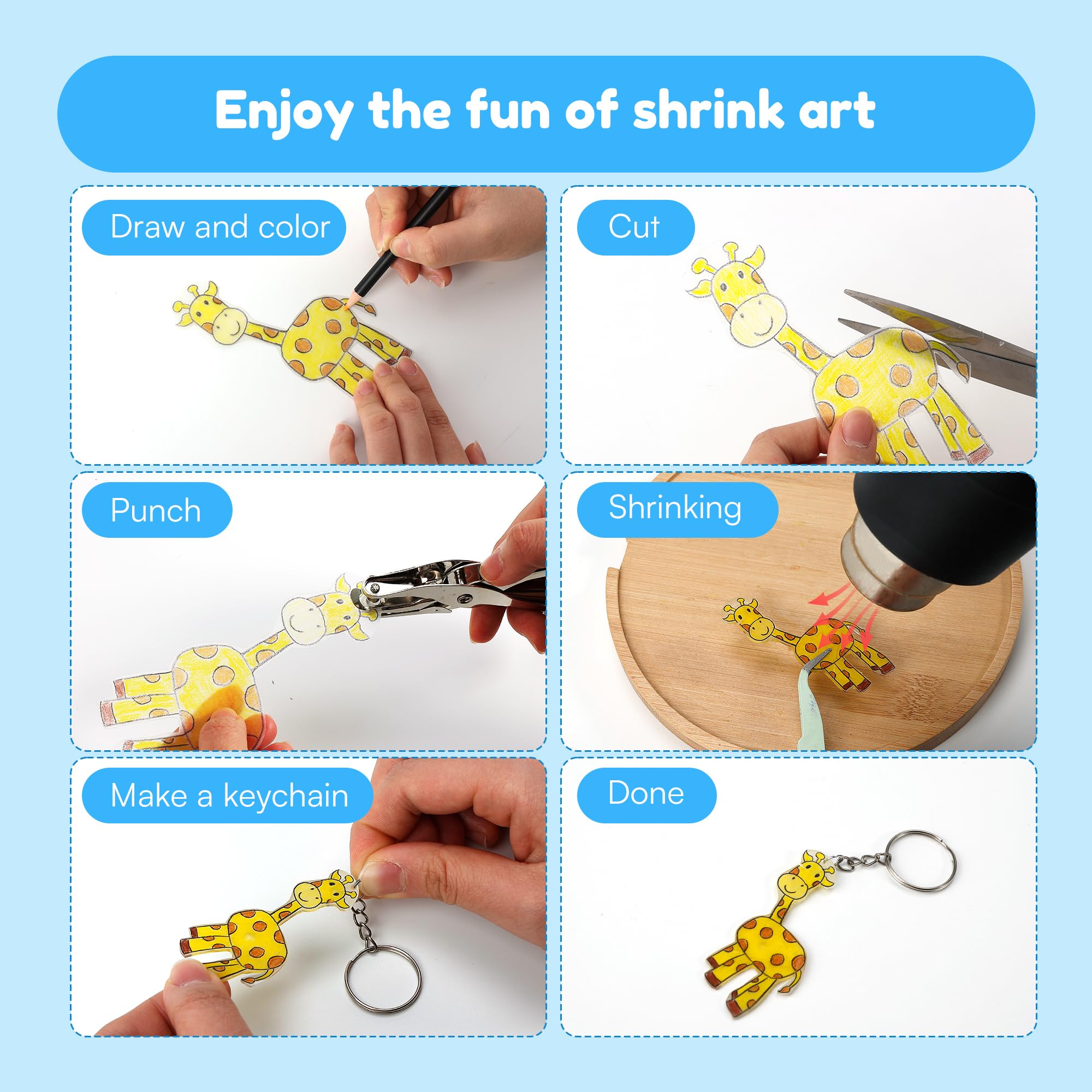 Auihiay shrink plastic kit butterfly clutches for creative jewelry.