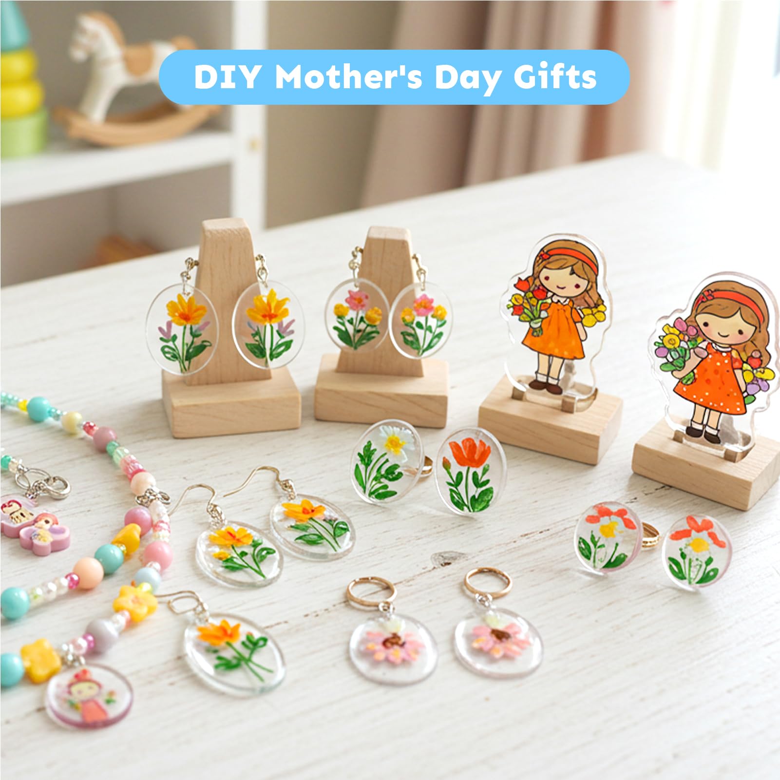 Auihiay shrink plastic kit keychain accessories for diverse charms.