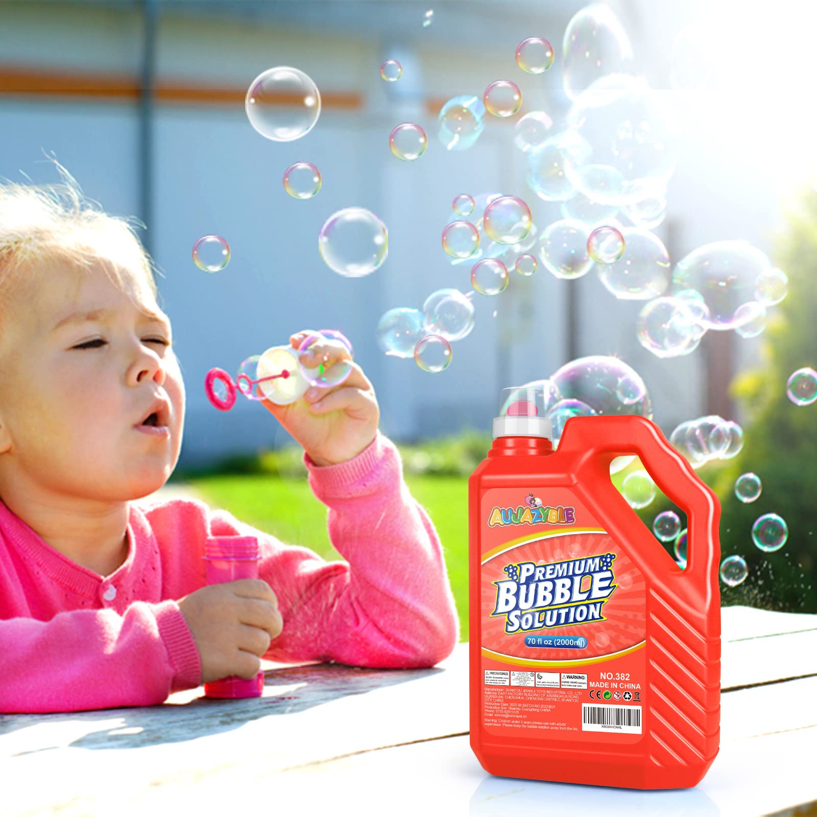 Aujazyble bubble liquid compatible with machines and wands for events