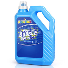 Aujazyble bubble refill 70oz bottle ready to pour for big bubbles.
