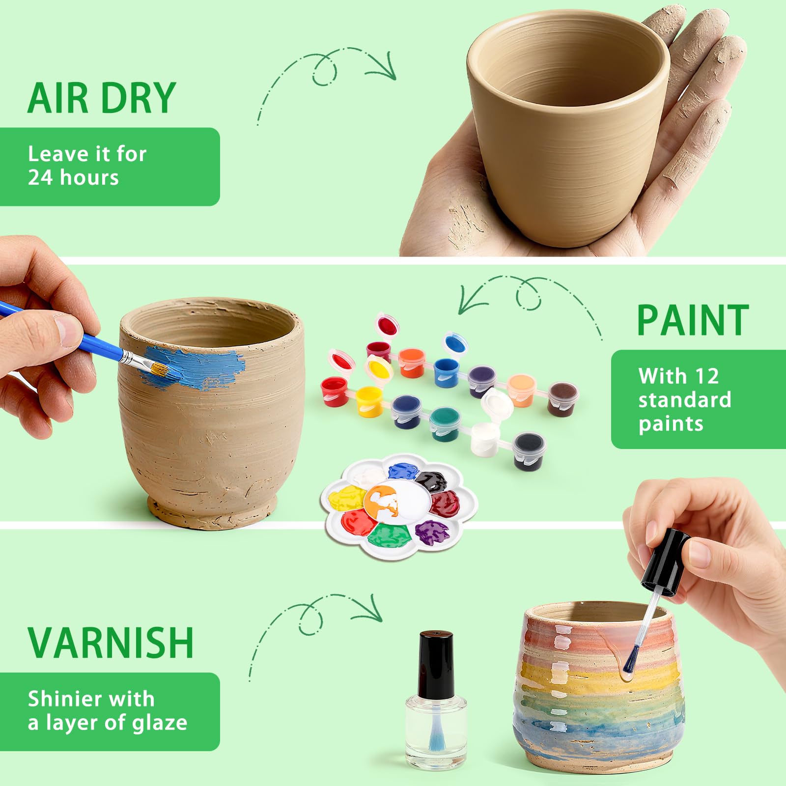 Aujazyble pottery sculpting tools kit supports precise shaping and detailing.
