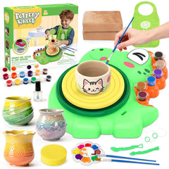 Aujazyble pottery wheel kids complete kit on table for creative play and learning.
