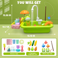 Aukful dress-up dishwasher toy promoting cooperative play and cleanup pretend tasks