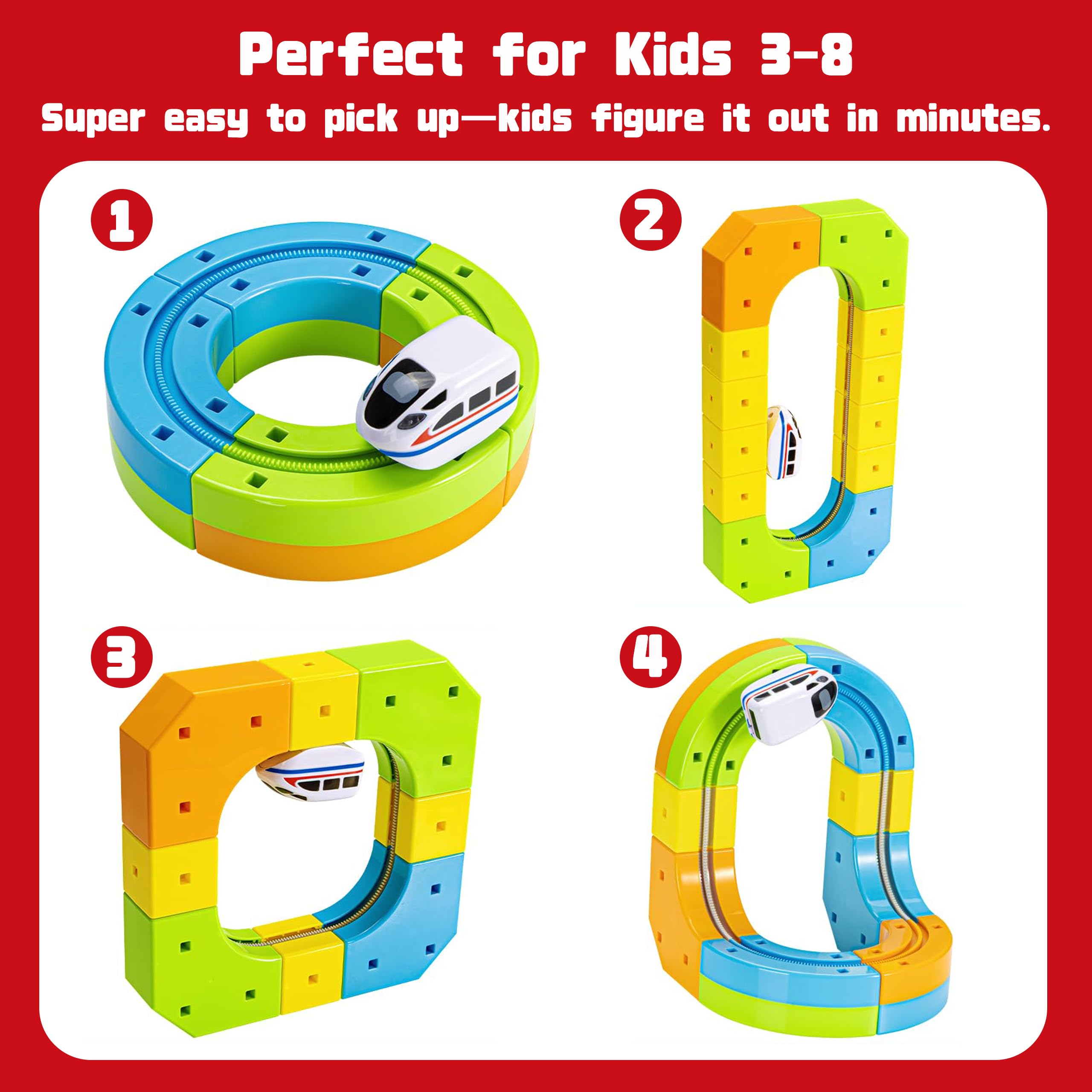 AUKTWE 360-degree movement enables sideways travel and upside-down loops for active play.