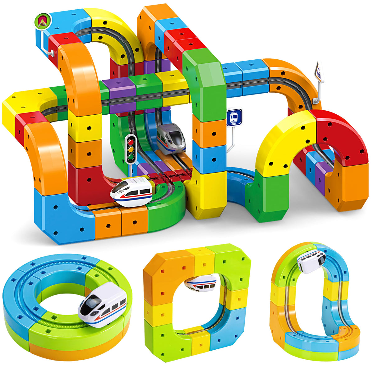 AUKTWE electric train set with bridge and loops fuels imaginative play and engineering curiosity.