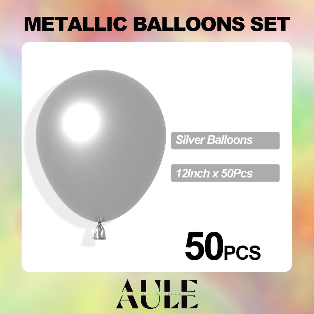 AULE chrome balloons can be filled with air or helium for versatile setups.
