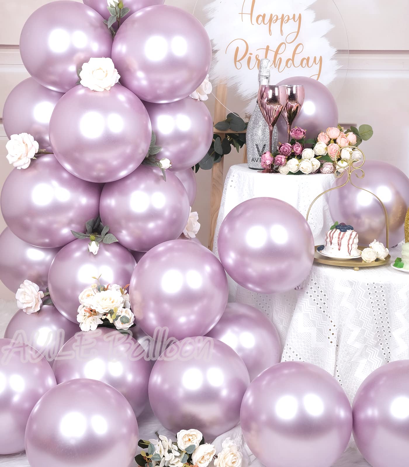 AULE glossy lavender balloons ideal for gender reveal decor