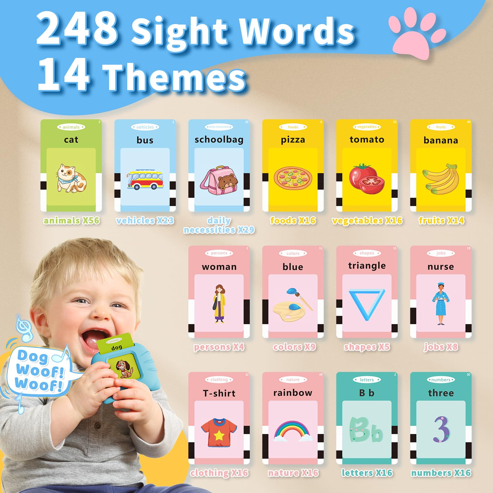 Aullsaty flash cards for ABC and 123 learning