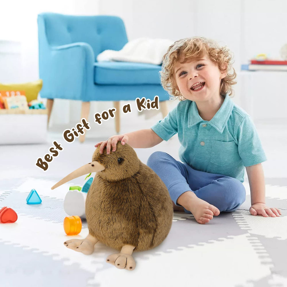 Auluda Kiwi Bird plush smiling face brightens nursery or playroom.