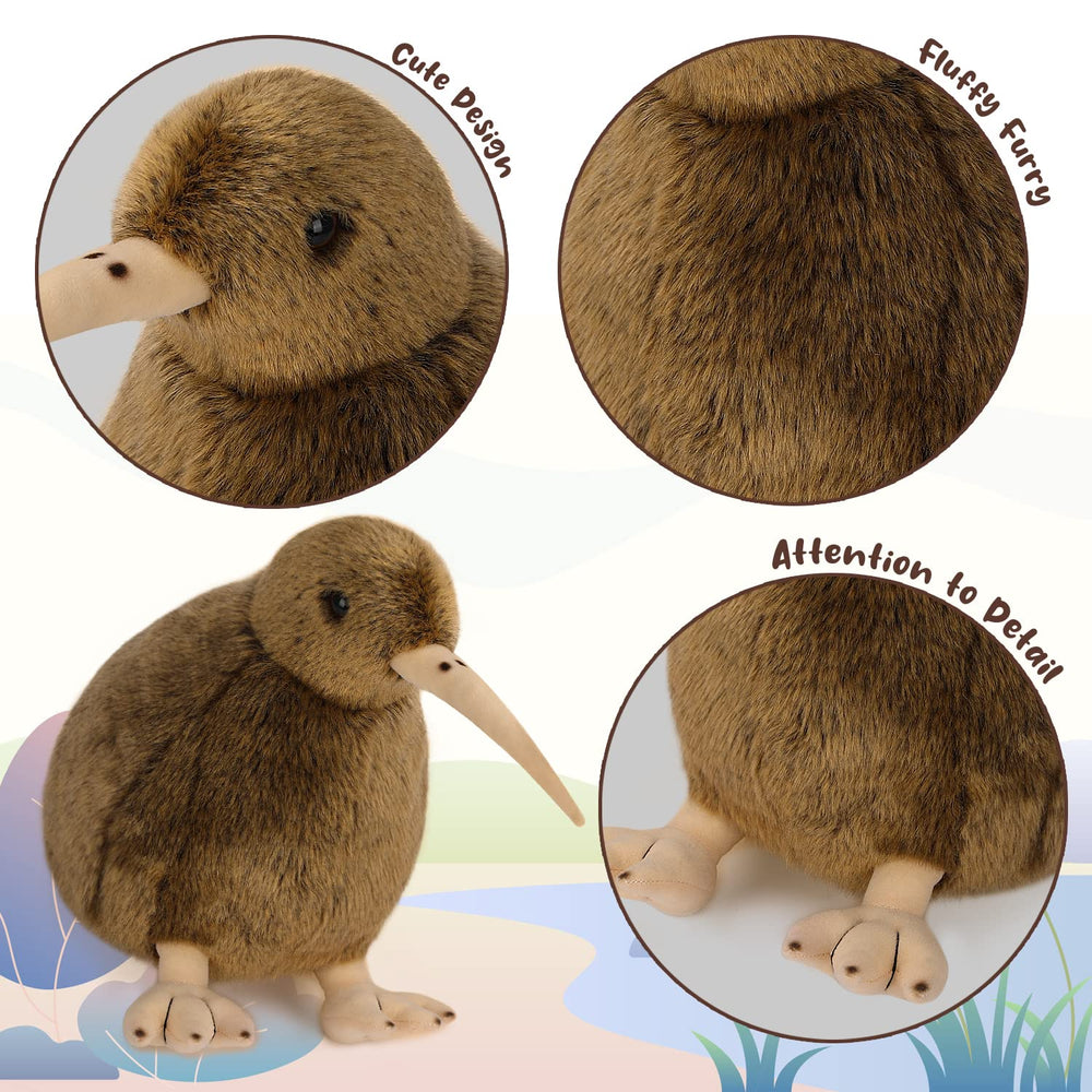 Auluda Kiwi Bird plush uses soft materials for gentle hugs.
