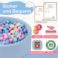 Aunekiv ball pit with babies playing safely