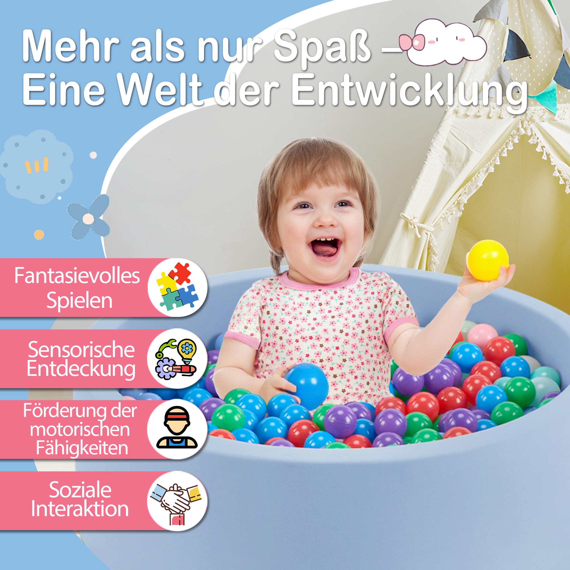 Aunekiv ball pit CPC-certified safety branding visible