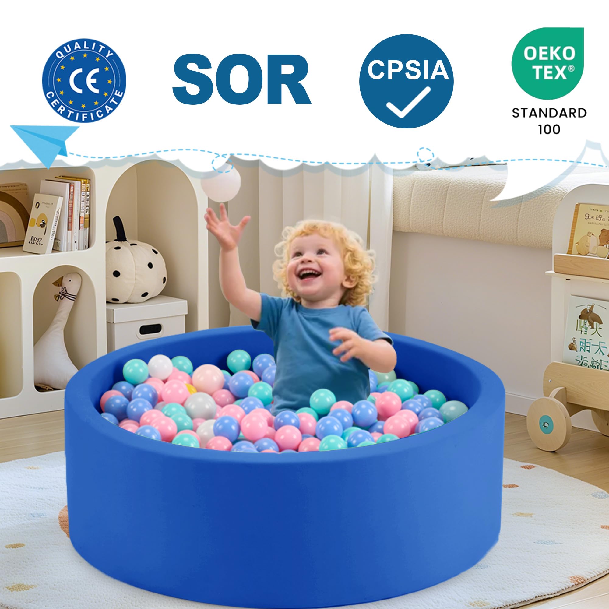 Aunekiv ball pit soft milky silk fabric for breathable comfort during play.