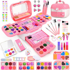 Auney unicorn makeup kit case with mirror for portable play