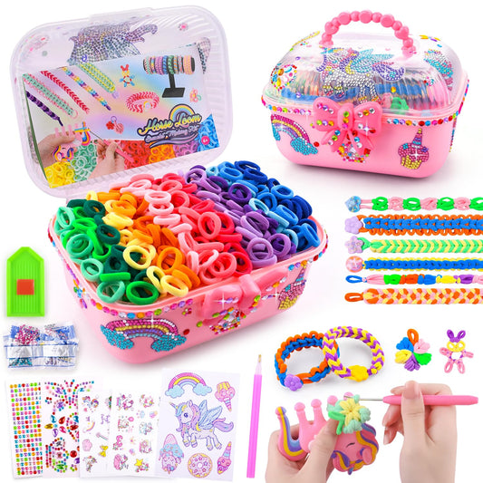 Auney bracelet making kit with unicorn stickers to boost creativity