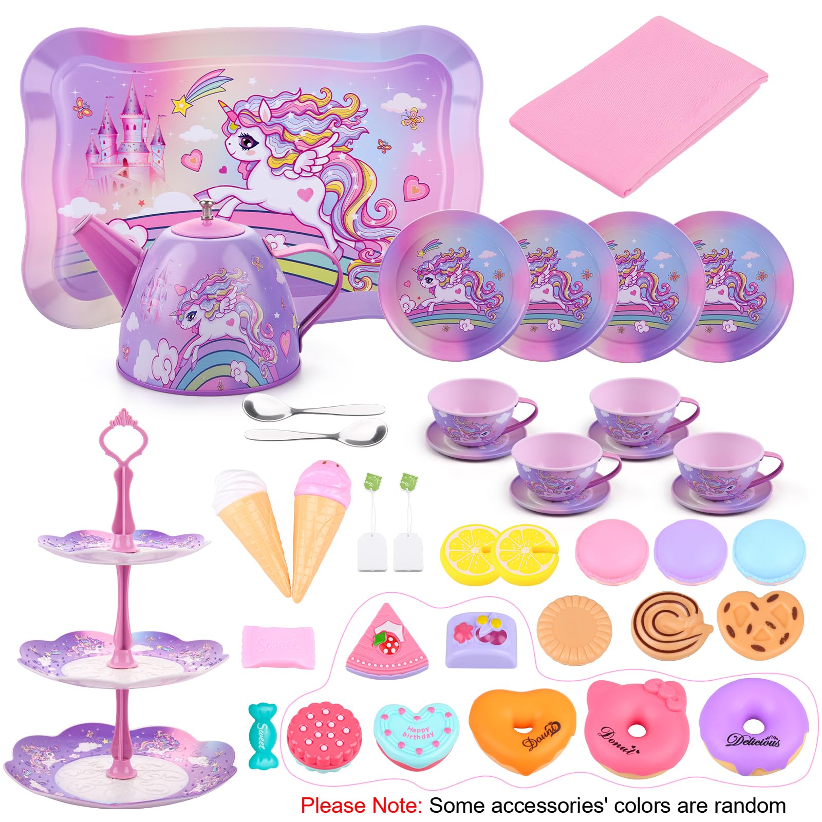 Auney Unicorn Tea Set cups and saucers ready for social play with friends