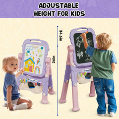 AuntyFey Easel with magnetic letters and numbers for literacy play.