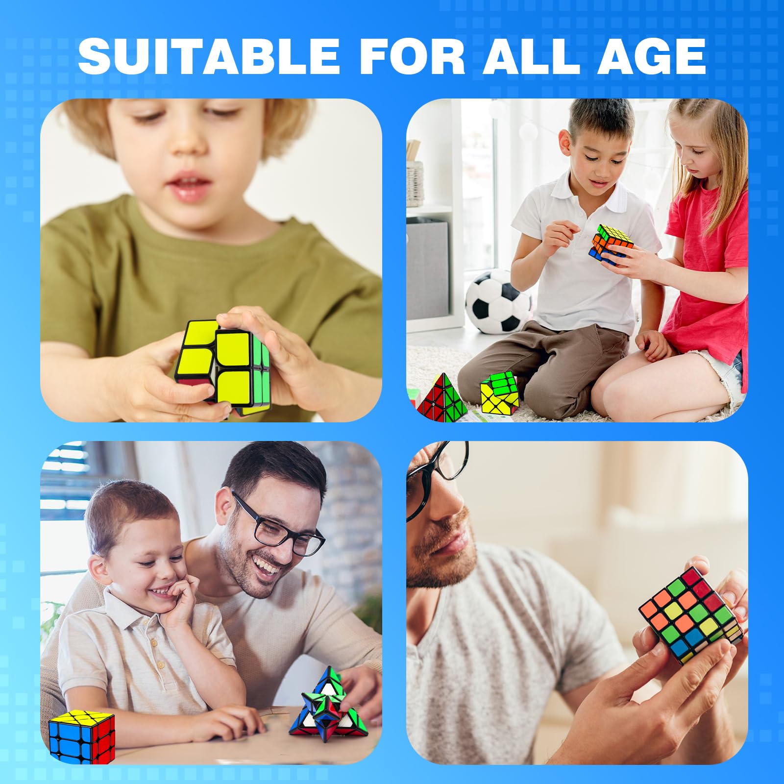 AuntyFey speed cubes in hand demonstrating ergonomic grip and portability